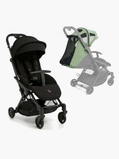 Beemoo Easy Fly Lux 4 Trille Inkl. Breezy Kalesje Jet Black/sea Green Beemoo Easy Fly Lux 4 Trille Inkl. Breezy Kalesje Jet Black/sea Green