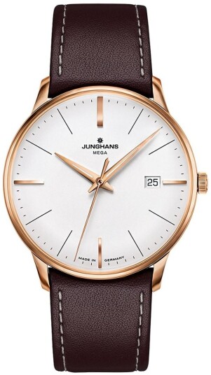 Junghans Herreklokke 58/7500.02 Meister MEGA Hvit/Lær Ø38.4 mm