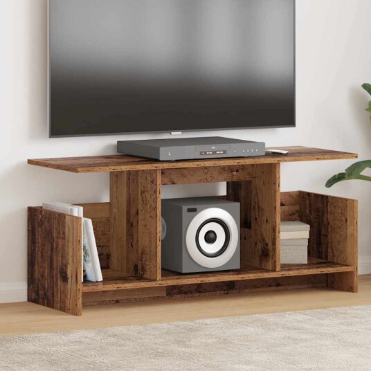 TV benk Gammelt tre 102 x 35 x 45 cm Konstruert tre TV benk Gammelt tre 102 x 35 x 45 cm Konstruert tre