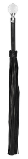 Sparkling Steel Handle Leather Flogger