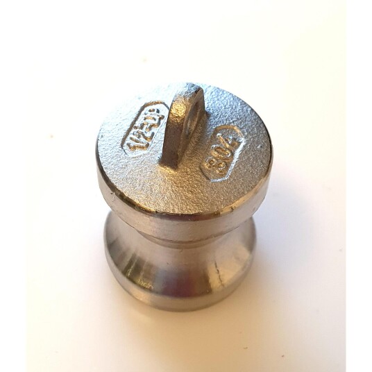 Cam lock støvlokk 15mm 1/2" - rustfritt stål
