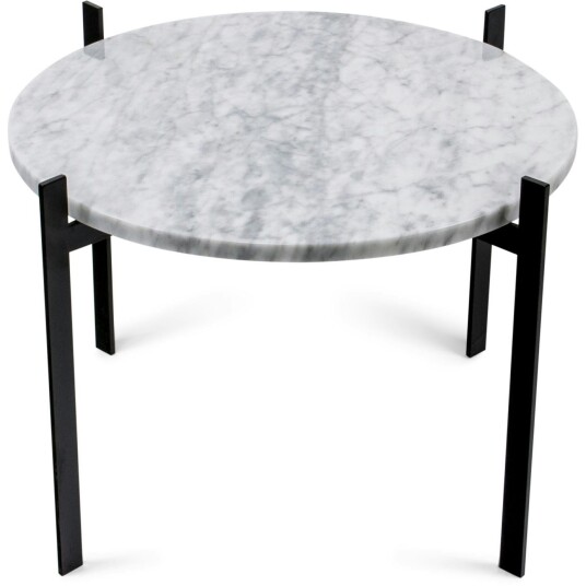 Ox Denmarq Single Deck Table Marble White Matt Ø50 Sort Stativ