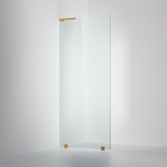 INR Iconic Nordic Rooms Dusjvegg ARC 20 Original Skjermvegg Standardmål Brushed Brass / 90cm Venstre Timeless Klart Glass