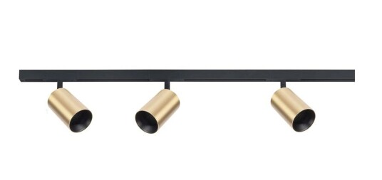 Antidark Designline Tube Pro komplett 1 meter spotskinne med 3 spotter GU10 - Svart/Messing