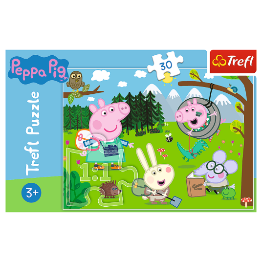Puslespill 30 Peppa Pig på skogstur
