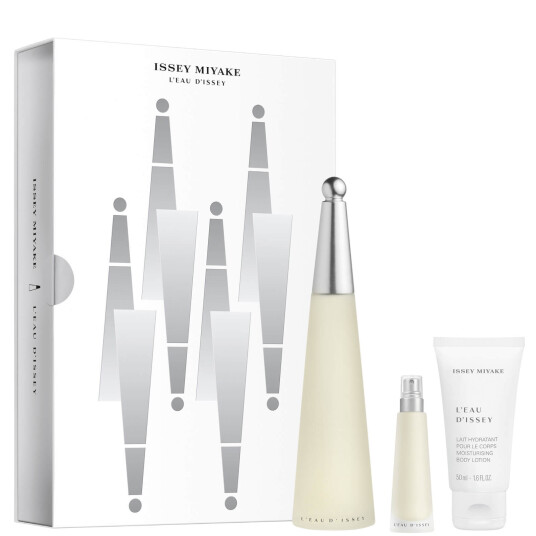 Issey Miyake L'Eau D'Issey Parfyme Set med Eau de Toilette 100ml, Kroppslotion 50ml og Miniatyr 10ml Issey Miyake L'Eau D'Issey Parfyme Set med Eau de Toilette 100ml, Kroppslotion 50ml og Miniatyr 10ml