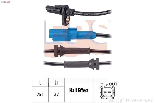 Sensor ABS EPS 1.960.205