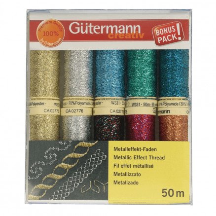 Gütermann Gütermann Trådsett Sytråd Metallic 8 farger 50m 10 stk