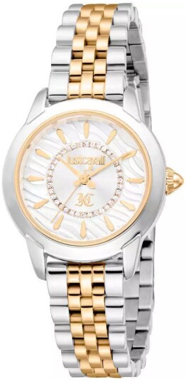 Just Cavalli Dameklokke JC1L333M0055 Allegra Hvit/Gulltonet stål