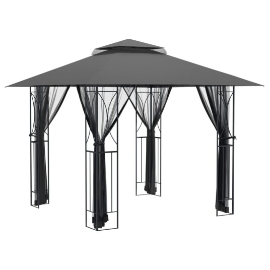 vidaXL Paviljong med sidevegger antrasitt 300x300x270 cm stål vidaXL Paviljong med sidevegger antrasitt 300x300x270 cm stål
