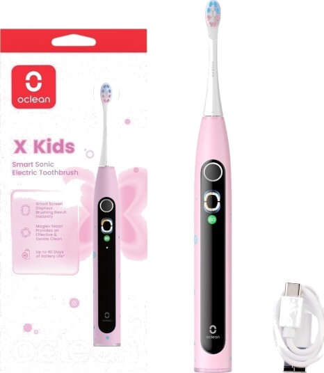 Oclean X Kids elektrisk tannbørste rosa med 4 børsteinnstillinger Oclean X Kids elektrisk tannbørste rosa med 4 børsteinnstillinger