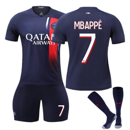 Paris fotballdraktsett Barn Ungdom Voksen Mbappe/Messi/Neymar T skjorte trøye No. 7 Z No. 7 24130 140cm