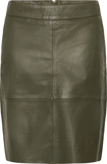 Culture Cuberta Leather Skirt Khaki green 42