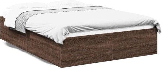 Sengeramme brun eik 120x190 cm konstruert tre 8721102616860