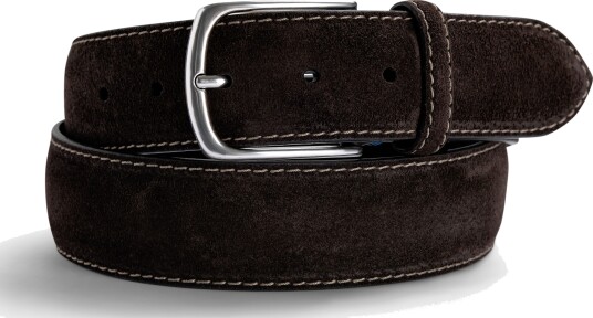 Paolo Vitale Suede belt with stiching 100 brun herre