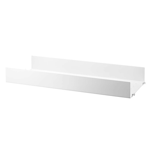 String String Hylle med Høy Kant Metall 20x58 cm Hvit String String Hylle med Høy Kant Metall 20x58 cm Hvit