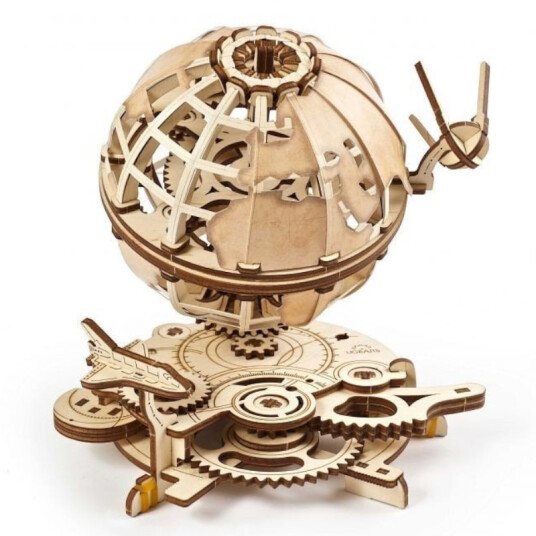 Ugears 3D Trebyggesett 184 Deler Globus Ugears 3D Trebyggesett 184 Deler Globus