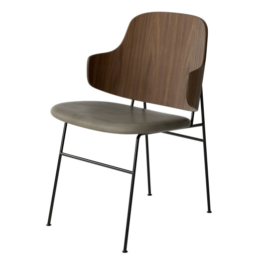 Audo Copenhagen The Penguin Dining Chair Upholstered Seat Black Steel / Walnut / Dakar 0329