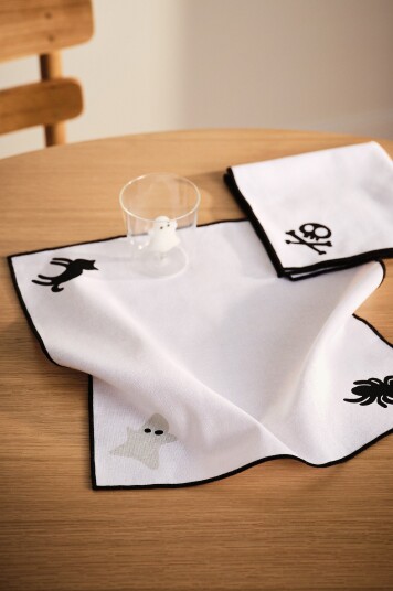 Jotex Serviett 2pakke Svart/grå/vit HALLOWEEN 21772890101