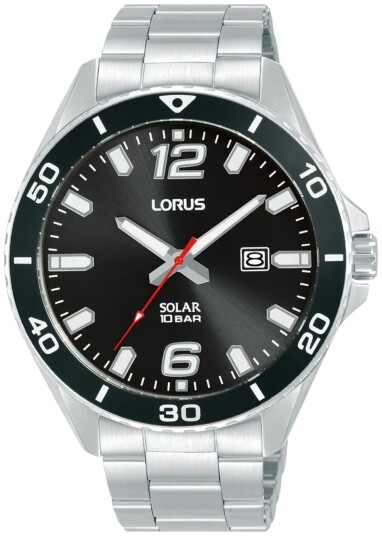 Lorus Herreklokke RX359AX9 Solar Sort/Stål Ø42 mm Lorus Herreklokke RX359AX9 Solar Sort/Stål Ø42 mm