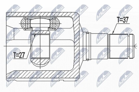 Nty Drivknute drivaksel NTY NPW VW 128