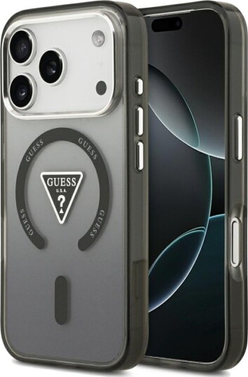 Guess MagSafe Deksel til iPhone 17 Pro med Gradient Trekantlogo - Svart