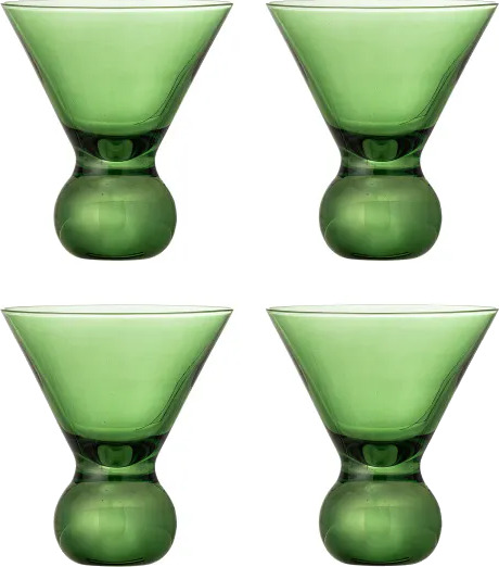 Bloomingville Corliss cocktailglass 4-pakning Grønn