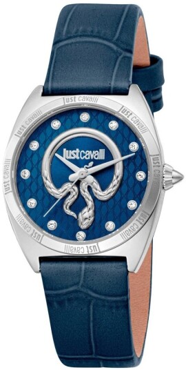 Just Cavalli Dameklokke JC1L329L0015 Mini Raffinata Blå/Lær Ø30 mm