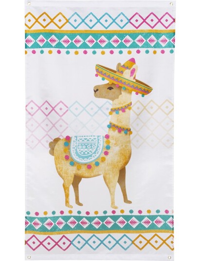 Stort Posterflagg 150x90 cm Lama Fest