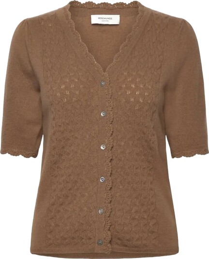 Rosemunde Rwlaica Cashmere Crochet Ss V Neck Brown L