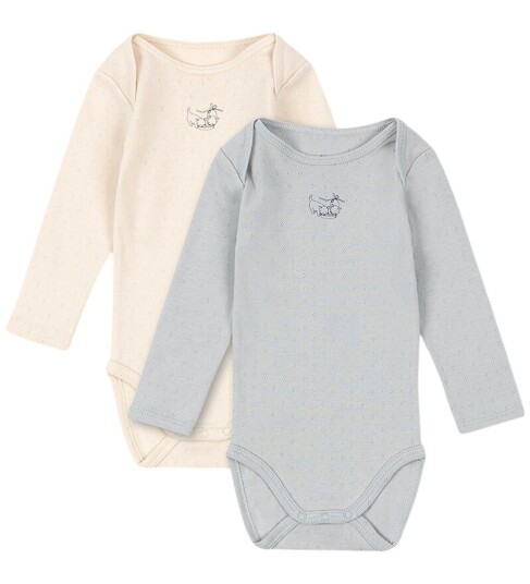 Fanga Fontana Bodyer I/e Bello 2 pack Smørkrem/Pearl Blå Fanga Fontana 1½ år 86 Langermet Body Rosa