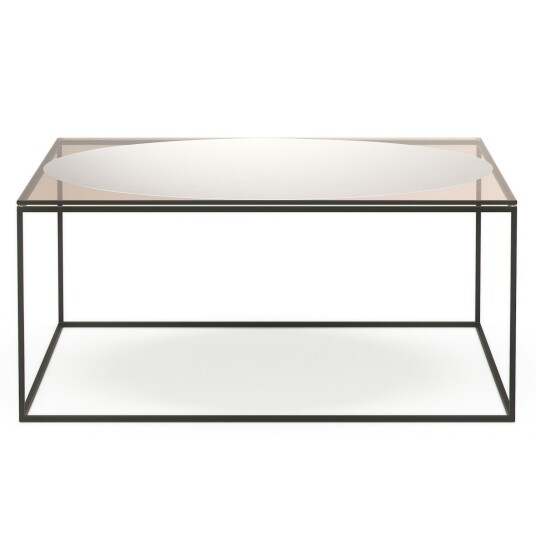 Decotique Observe Salongbord 89x89 cm Ravfarget Glass / Speilglass