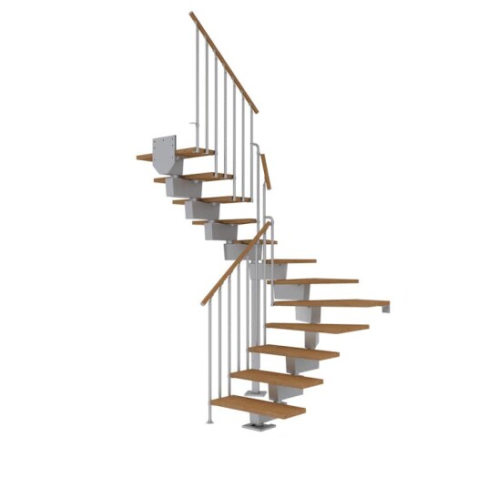 Dolle Dubai U trapp Pearl Grey  classic Iii oljeret Eik 80 14   Loddret Høyde 255 315cm
