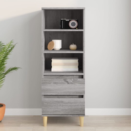 vidaXL Highboard grå sonoma 40x36x110 cm konstruert tre vidaXL Highboard grå sonoma 40x36x110 cm konstruert tre