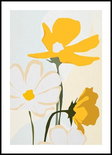 Yellow Flowers Poster Plakat / 100x150cm