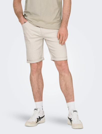 ONLY & SONS Onsply Ecru 9296 Azg Dnm Shorts - Cream - XS