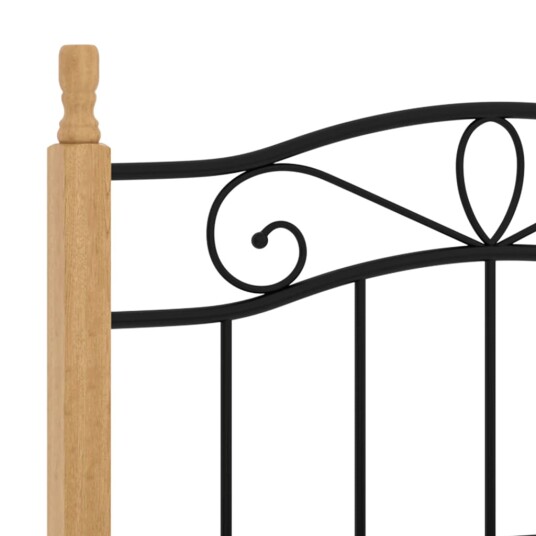 vidaXL Sengeramme svart metall og heltre eik 100x200 cm