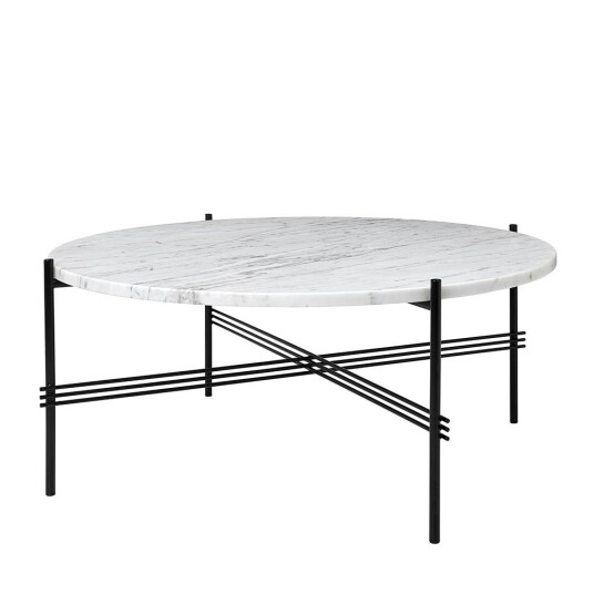 Gubi TS Salongbord 80 cm Svart / Hvit Carraramarmor Gubi TS Salongbord 80 cm Svart / Hvit Carraramarmor