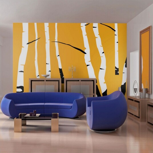 Fototapet Birches On The Orange Background 300x231 - Artgeist sp. z o. o.