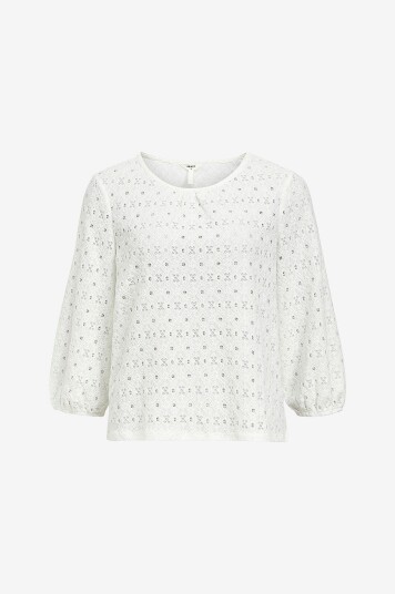 Object Bluse objLaila 3/4 RE Top Hvit Object Bluse objLaila 3/4 RE Top Hvit