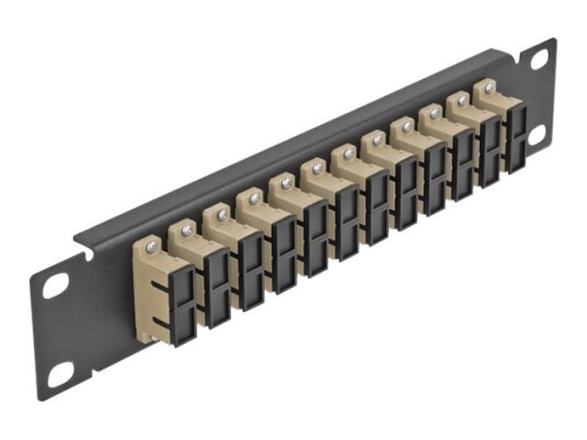Delock - Koblingspanel - Skapmonterbar - Sc Duplex Mm X 12 - Svart Beige - 1U - 10"