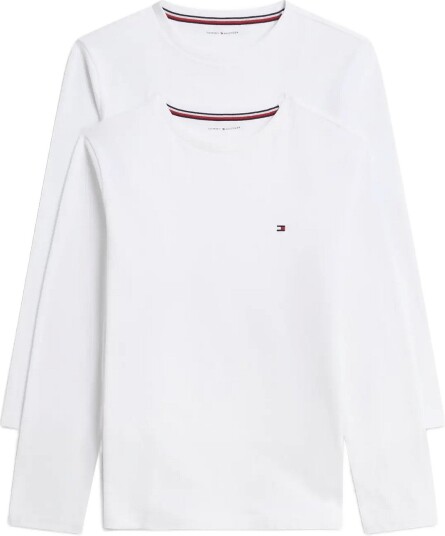 Tommy Hilfiger 2 Pk Ls Tee White 140 152