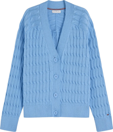 Tommy Hilfiger Mid Gg Cable V Nk Ls Cardi Blue M