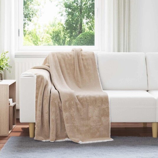 vidaXL Kastteppe Kamel 130 x 150 cm Fleece