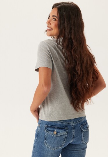 Calvin Klein Jeans Ss Fitted Script Calvin Klein Te Grey XS