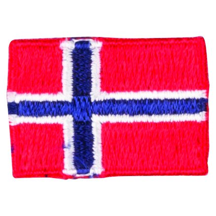 Vj Green Strykejernsetikett Flagg Norge 3x2cm 1 stk