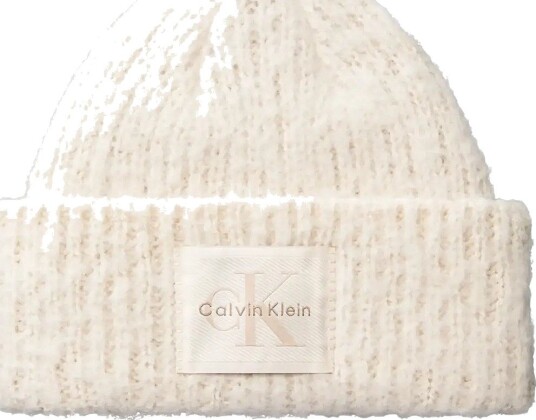 Calvin Klein Brushed Solid Chunky Rib Beanie   LIGHT HAY   One Size