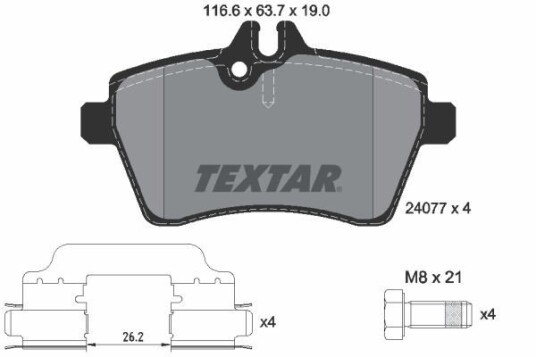 Bremseklosser TEXTAR 2407702 Bremseklosser TEXTAR 2407702