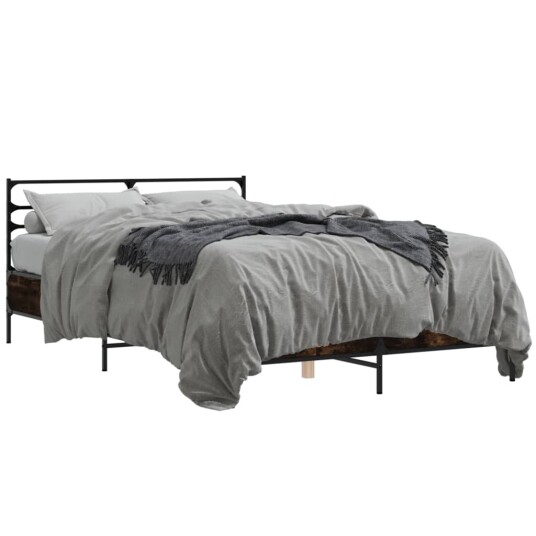 Sengeramme røkt eik 140x200 cm konstruert tre og metall 8721102613401