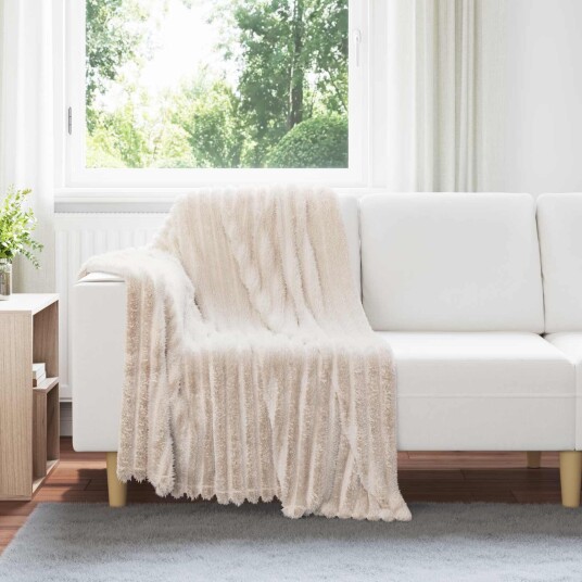 vidaXL Kastteppe Beige 150 x 130 cm Fleece
